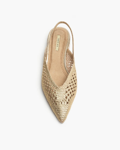 BRAIDED FLATS IN GOLD
