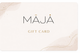 Mája gift card with a decorative design on a white background