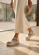 SANDAL WITH PLAITED BLOCK IN SILVER