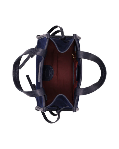 TOP HANDLE BAG IN NAVY BLUE
