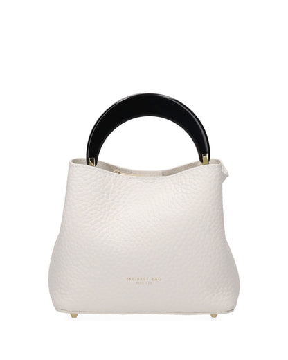 TOP HANDLE BAG IN WHITE LEATHER