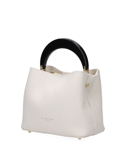 TOP HANDLE BAG IN WHITE LEATHER