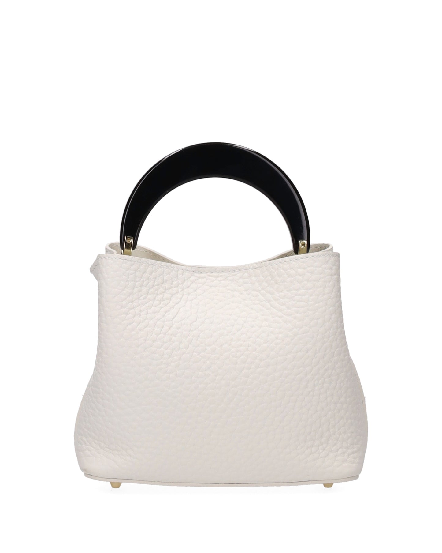 TOP HANDLE BAG IN WHITE LEATHER