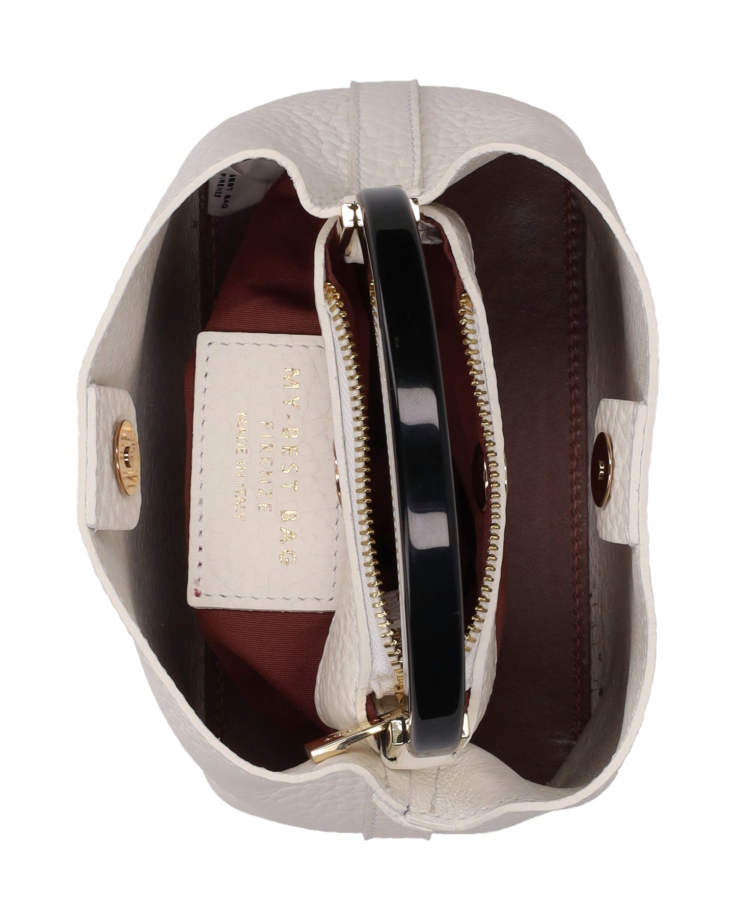 TOP HANDLE BAG IN WHITE LEATHER