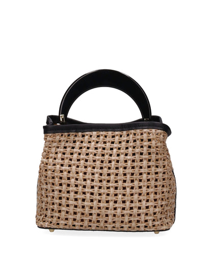 TOP HANDLE BAG IN STRAW NATURAL