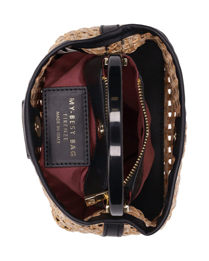 TOP HANDLE BAG IN STRAW NATURAL