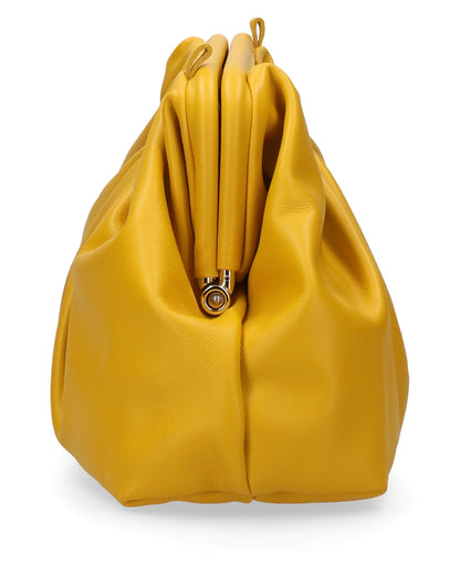 LEATHER CLUTCH IN YELLOW