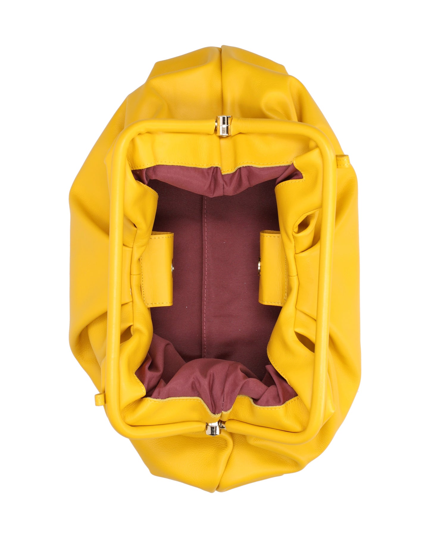 LEATHER CLUTCH IN YELLOW