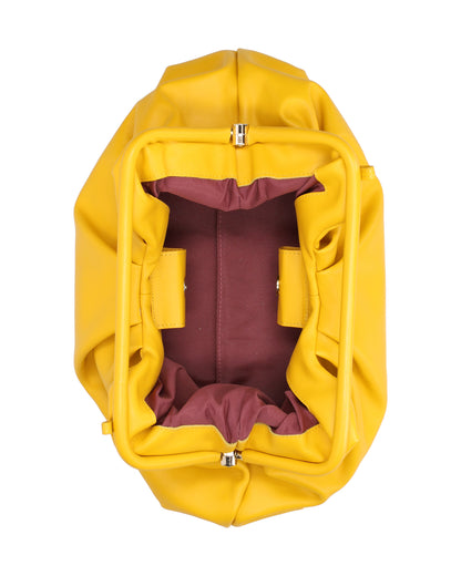 LEATHER CLUTCH IN YELLOW