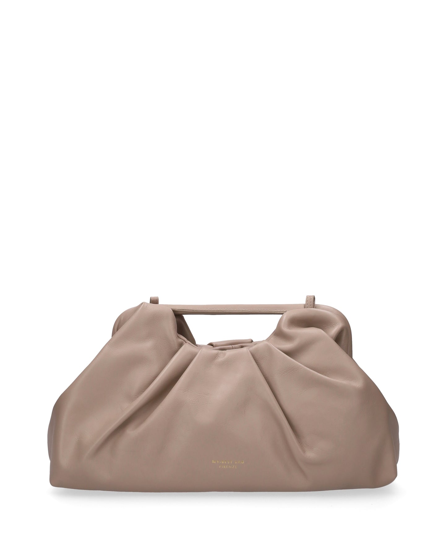 LEATHER CLUTCH IN BEIGE