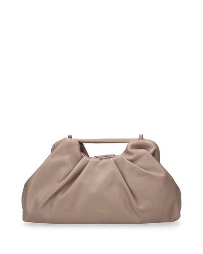 LEATHER CLUTCH IN BEIGE
