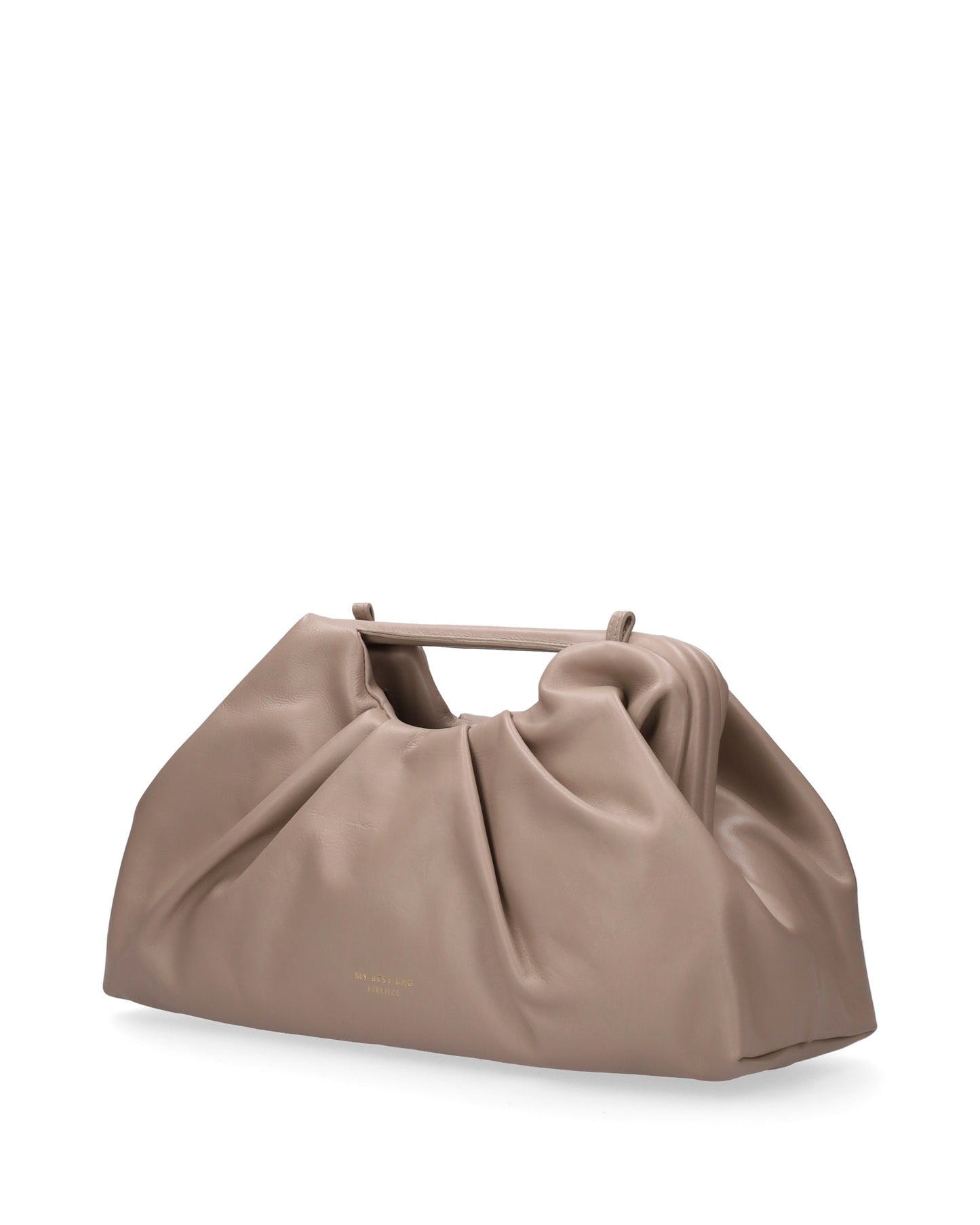 LEATHER CLUTCH IN BEIGE