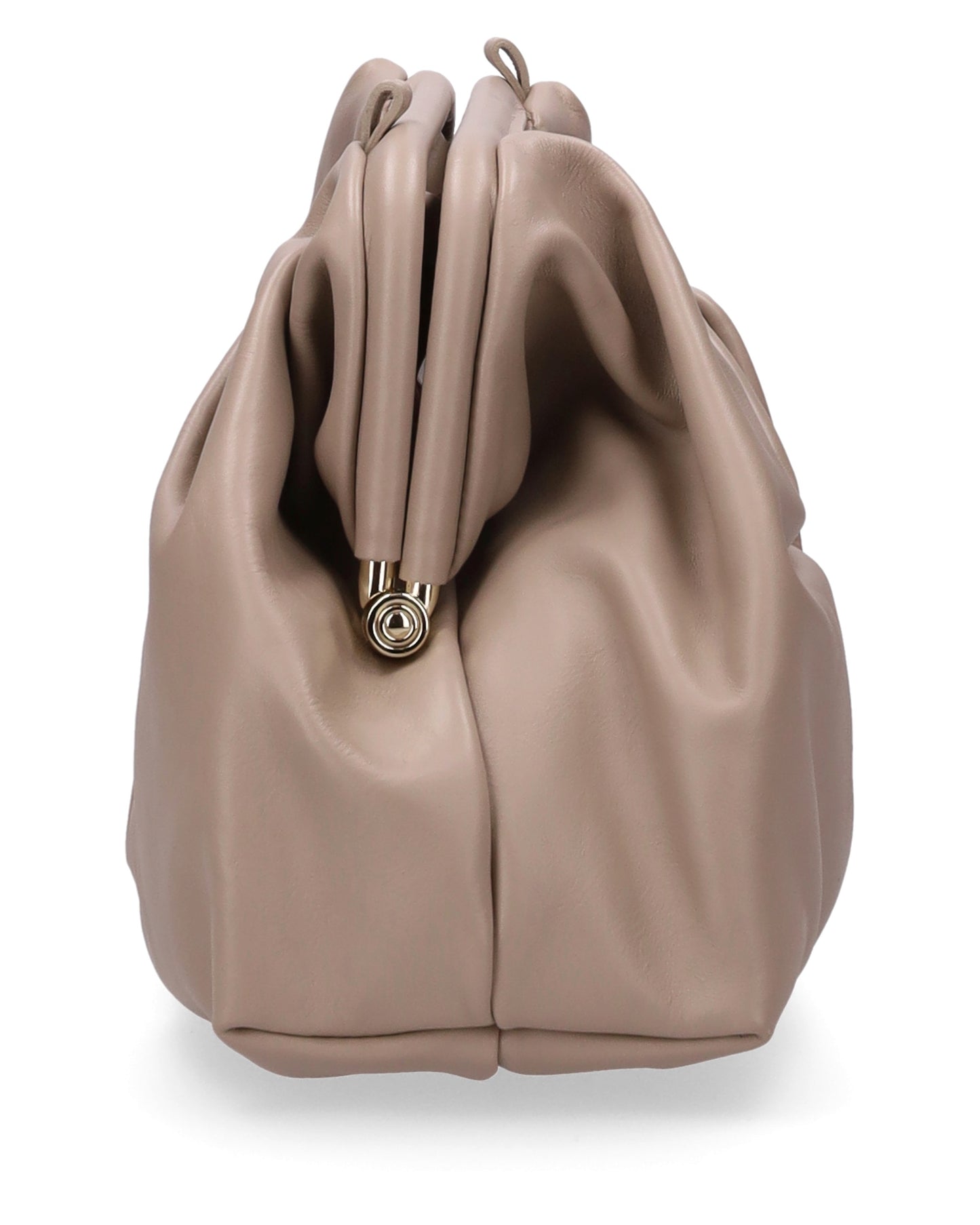 LEATHER CLUTCH IN BEIGE