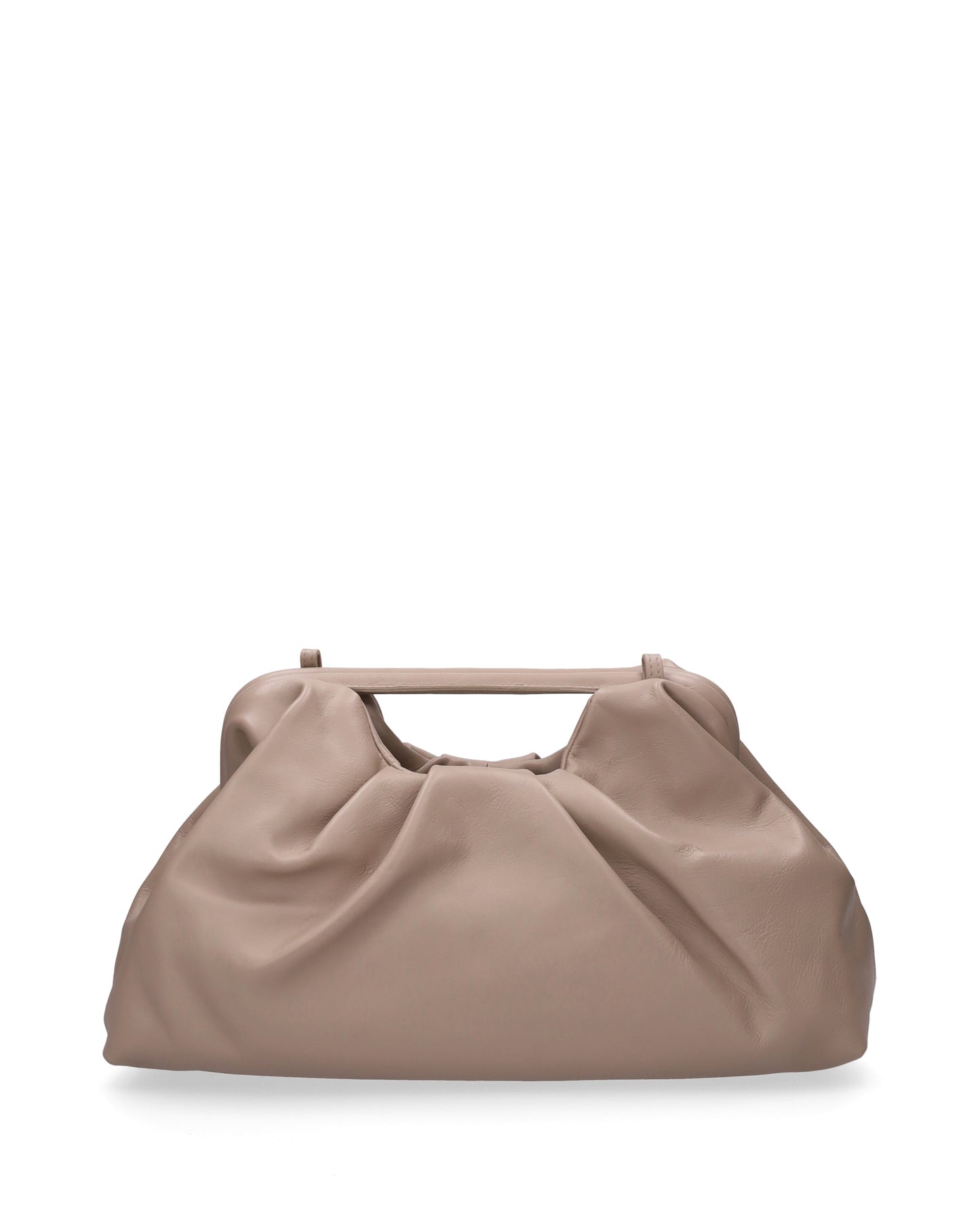 LEATHER CLUTCH IN BEIGE