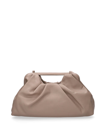 LEATHER CLUTCH IN BEIGE