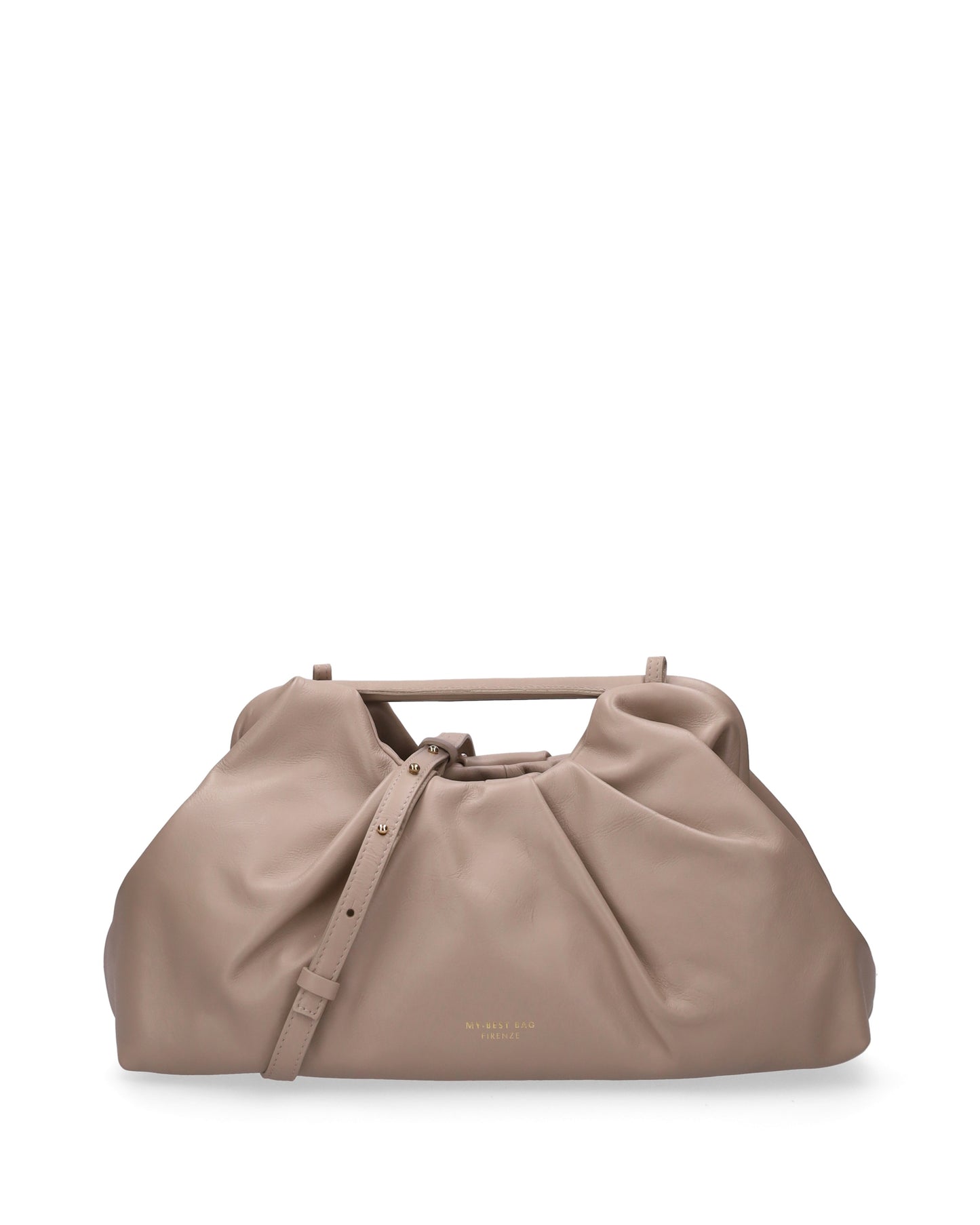 LEATHER CLUTCH IN BEIGE