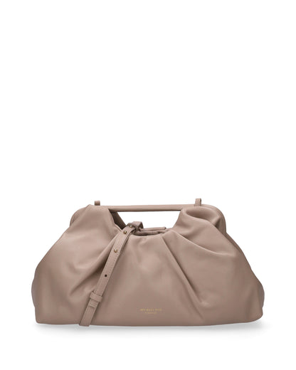 LEATHER CLUTCH IN BEIGE