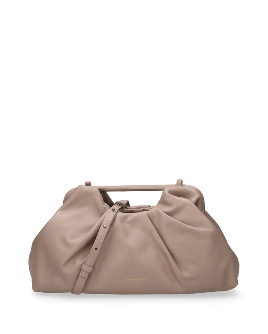 LEATHER CLUTCH IN BEIGE