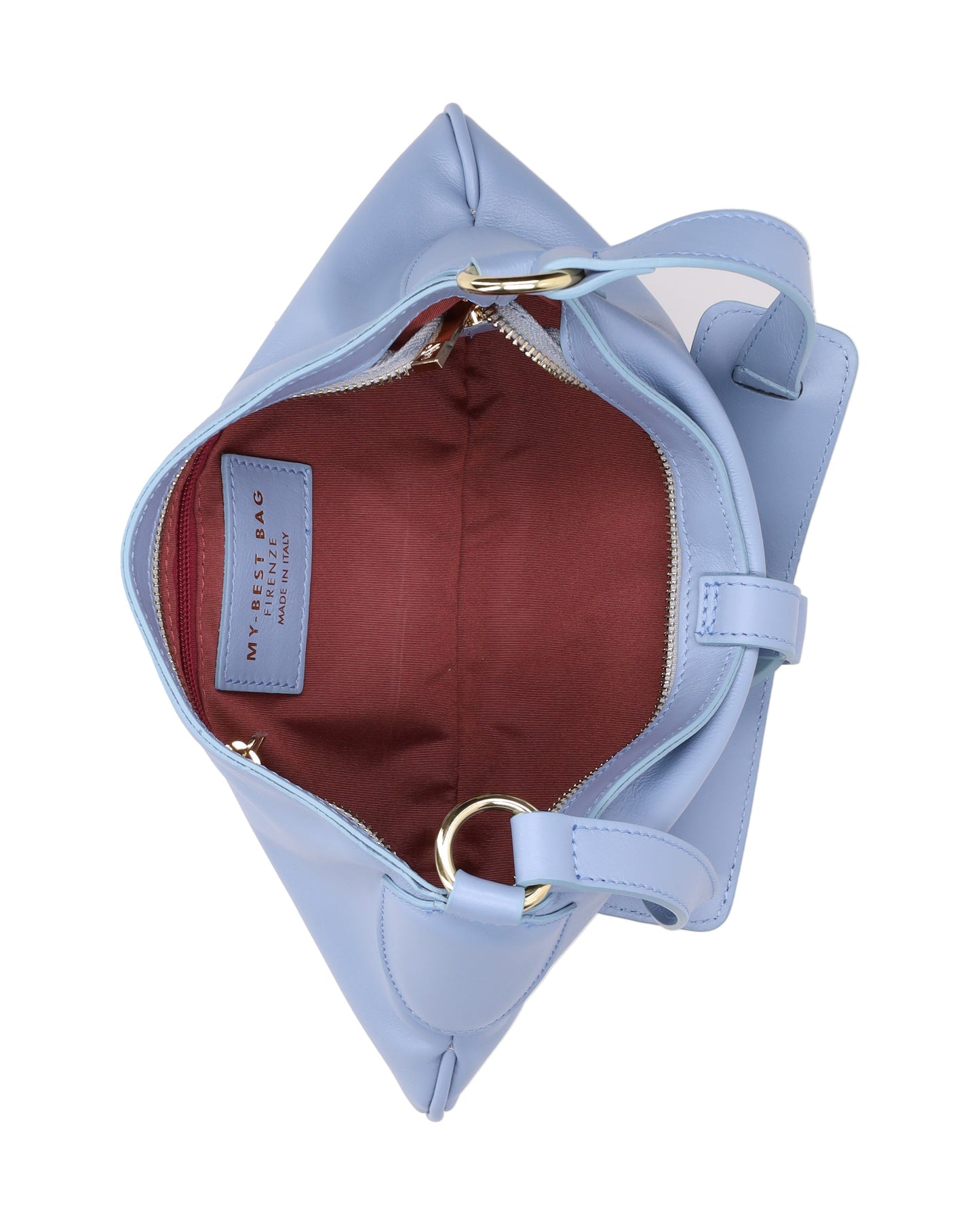 LEATHER SHOULDER BAG IN BLUE