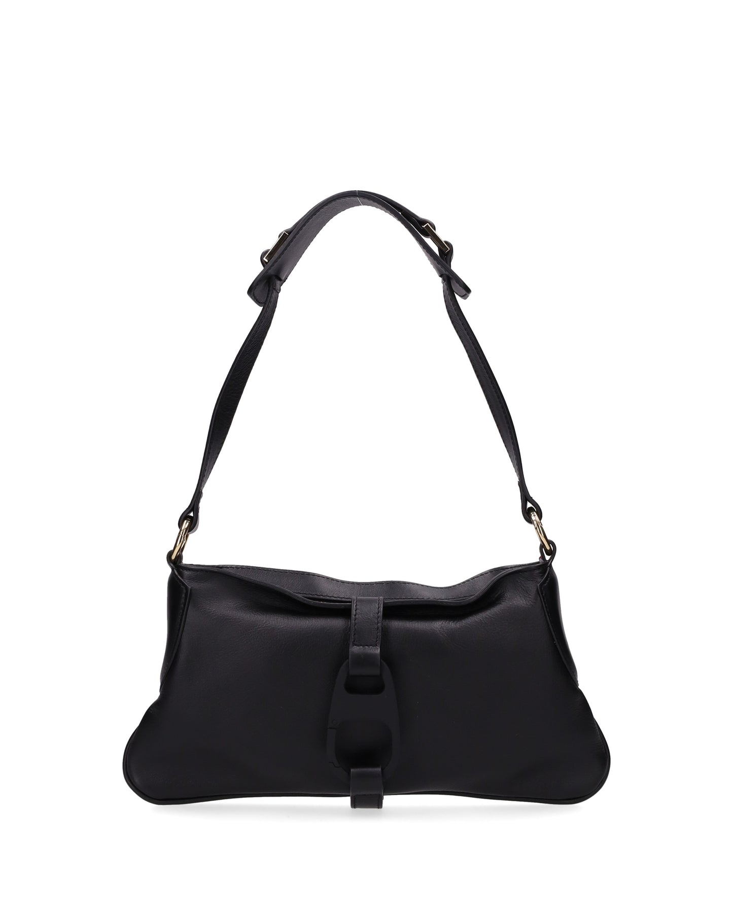 LEATHER SHOULDER BAG IN BLACK