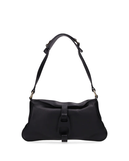LEATHER SHOULDER BAG IN BLACK