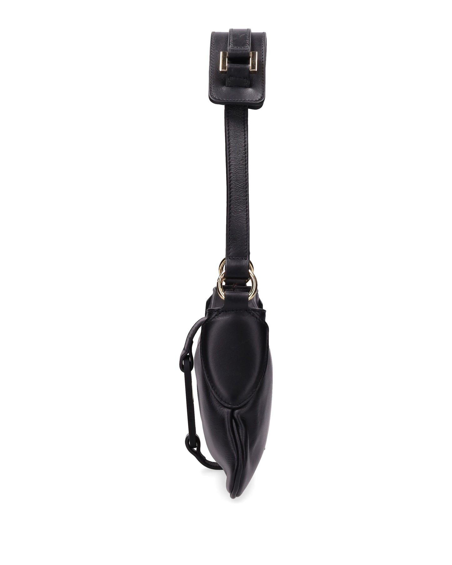 LEATHER SHOULDER BAG IN BLACK