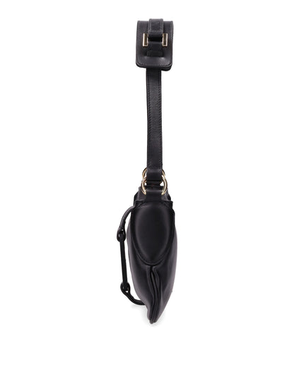 LEATHER SHOULDER BAG IN BLACK