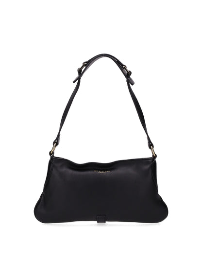 LEATHER SHOULDER BAG IN BLACK