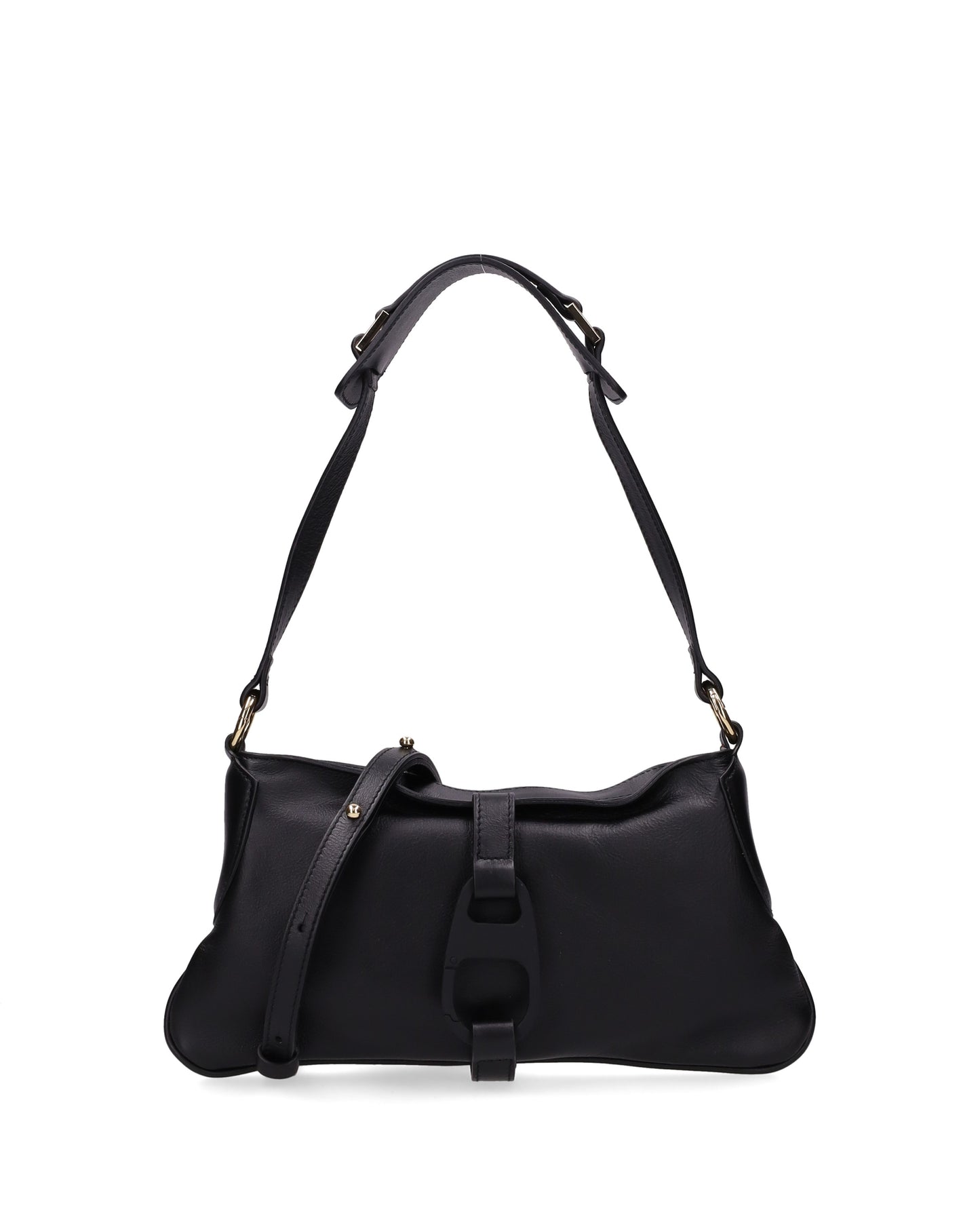 LEATHER SHOULDER BAG IN BLACK