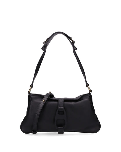 LEATHER SHOULDER BAG IN BLACK