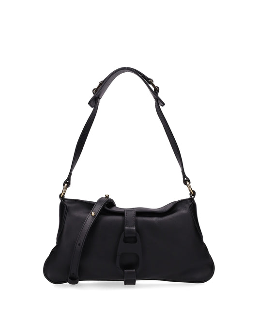 LEATHER SHOULDER BAG IN BLACK