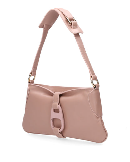 LEATHER SHOULDER BAG IN PINK