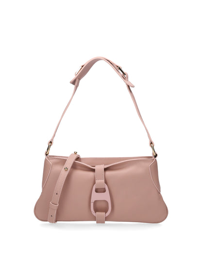 LEATHER SHOULDER BAG IN PINK