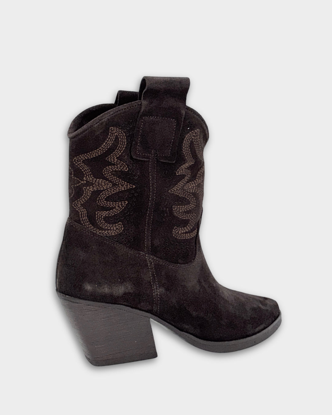 SUEDE ANKLE TEXAS BOOTS IN BROWN