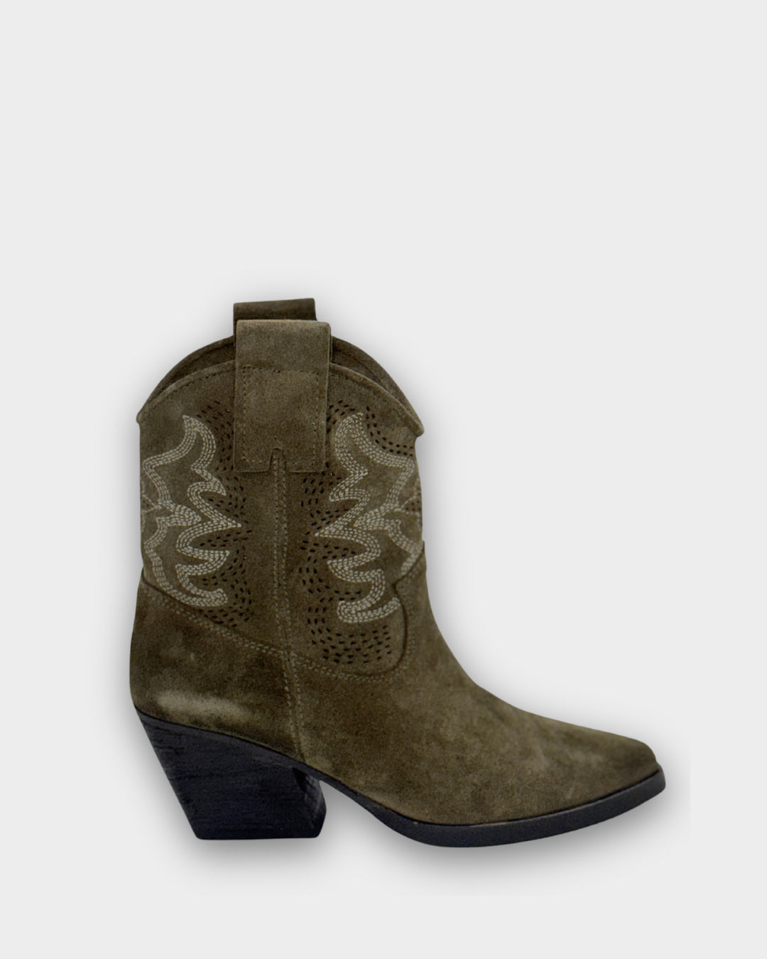 SUEDE ANKLE TEXAS BOOTS IN GREEN