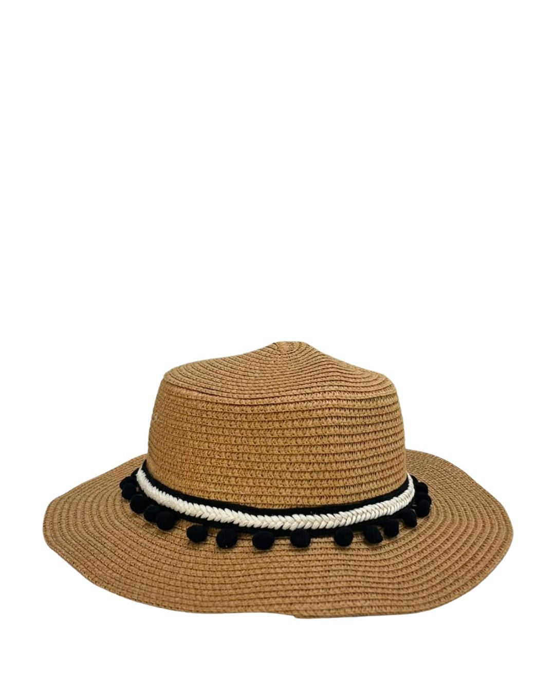 POMPOM HANDMADE STRAW HAT