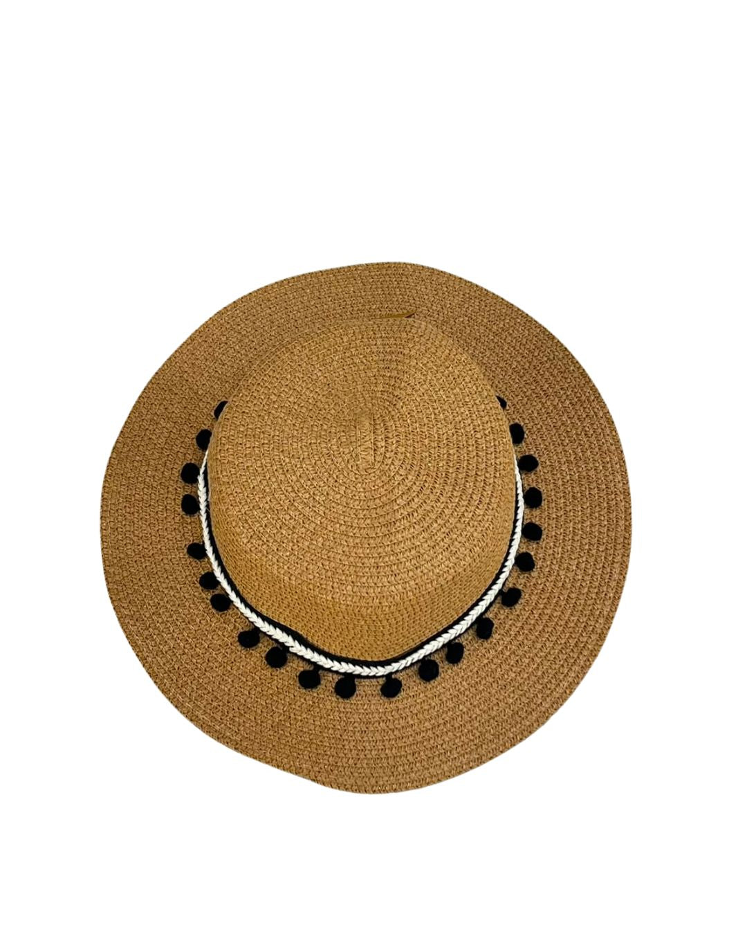 POMPOM HANDMADE STRAW HAT