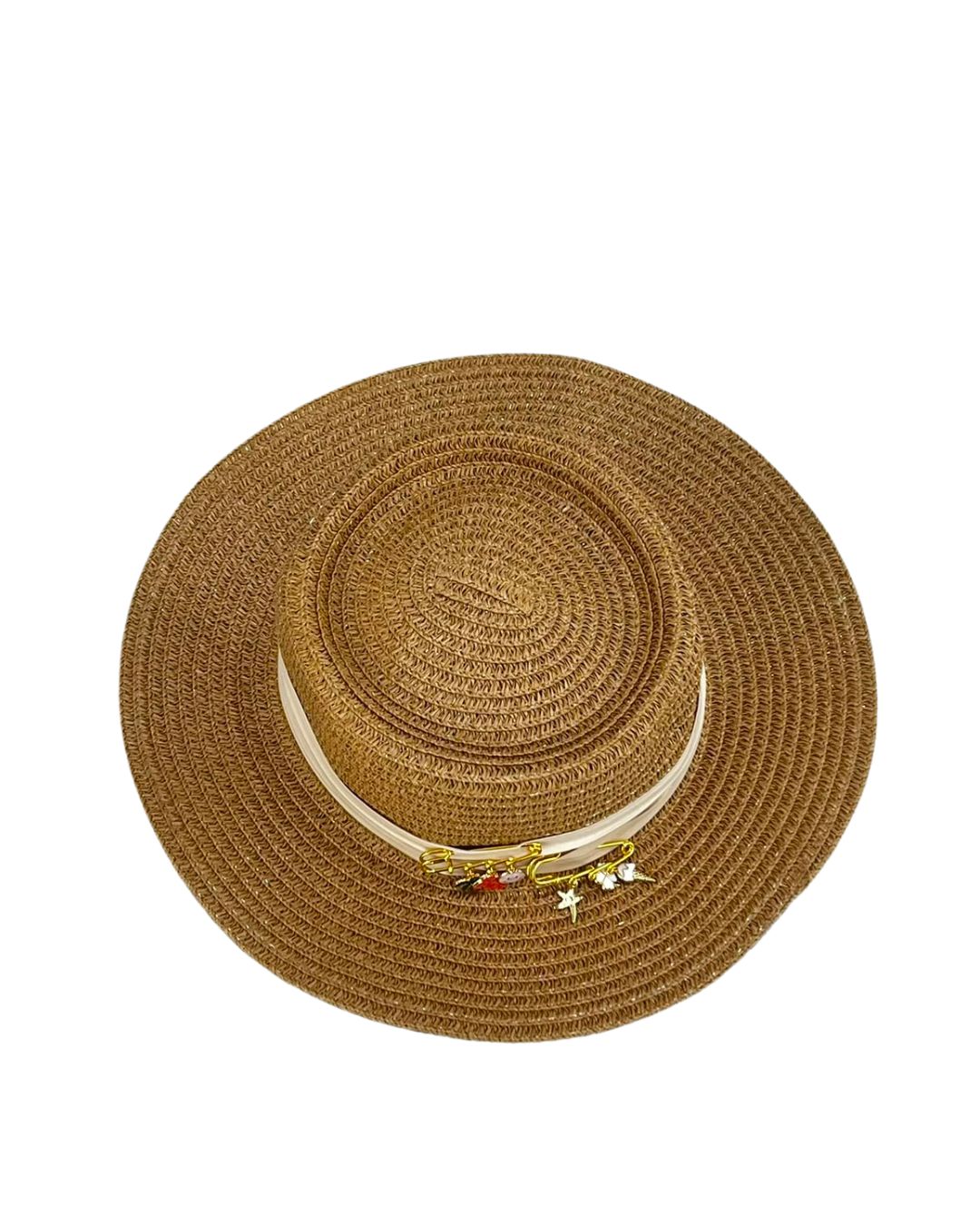 PIN DETAILS STRAW HAT