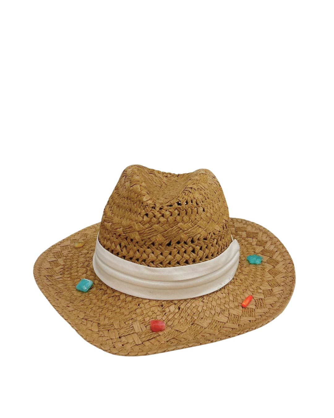 BEADED  HANDMADE STRAW HAT