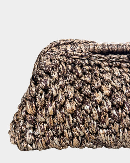 “RECTA” METALLIC HANDMADE CROCHET CLUTCH