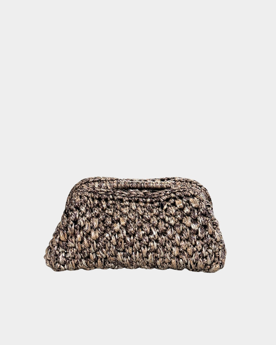 “RECTA” METALLIC HANDMADE CROCHET CLUTCH