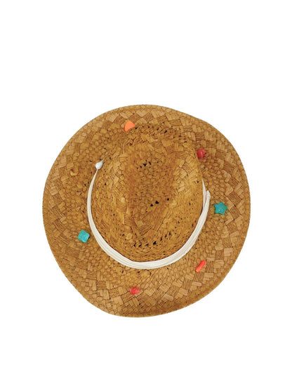BEADED  HANDMADE STRAW HAT