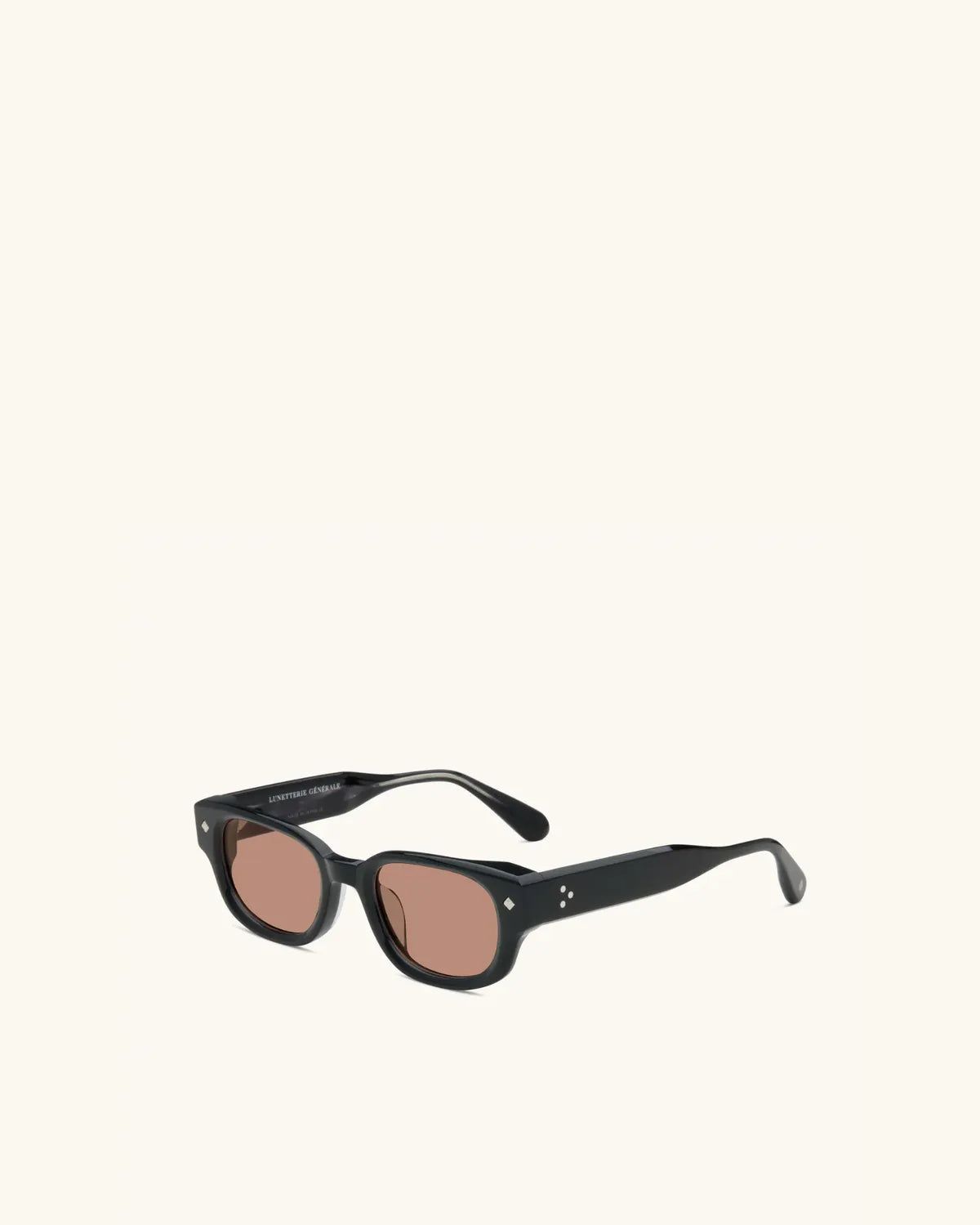 À Tout Jamais BLACK AND SMOKE & PALLADIUM/BROWN-Rectangular Frame Sunglasses-LUNETTERIE GÉNÉRALE- Pointure.AE