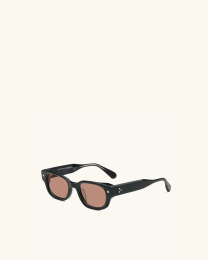 À Tout Jamais BLACK AND SMOKE & PALLADIUM/BROWN-Rectangular Frame Sunglasses-LUNETTERIE GÉNÉRALE- Pointure.AE