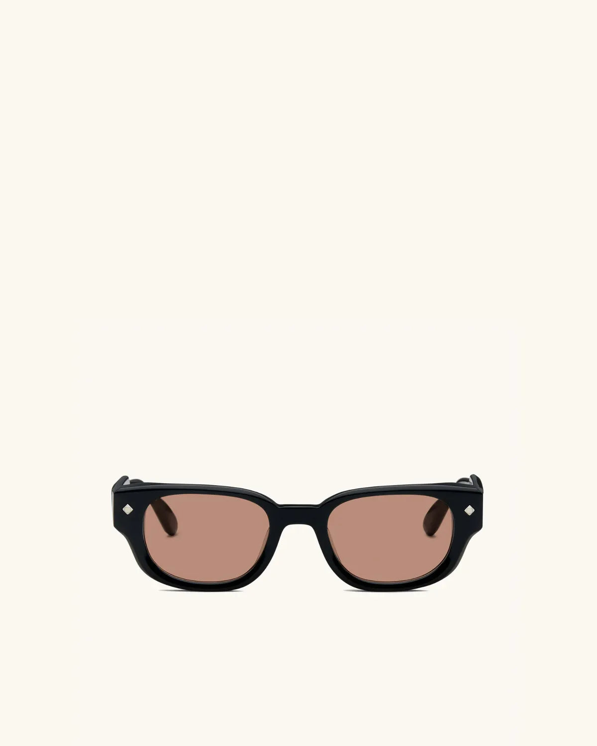 À Tout Jamais BLACK AND SMOKE & PALLADIUM/BROWN-Rectangular Frame Sunglasses-LUNETTERIE GÉNÉRALE- Pointure.AE
