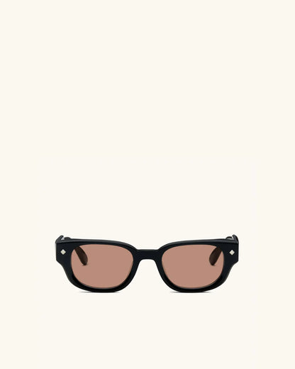 À Tout Jamais BLACK AND SMOKE & PALLADIUM/BROWN-Rectangular Frame Sunglasses-LUNETTERIE GÉNÉRALE- Pointure.AE