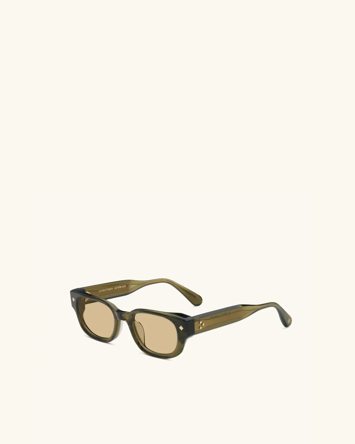 À Tout Jamais - MILITARY GREEN & 18K GOLD/BRONZE-Rectangular Frame Sunglasses-LUNETTERIE GÉNÉRALE- Pointure.AE