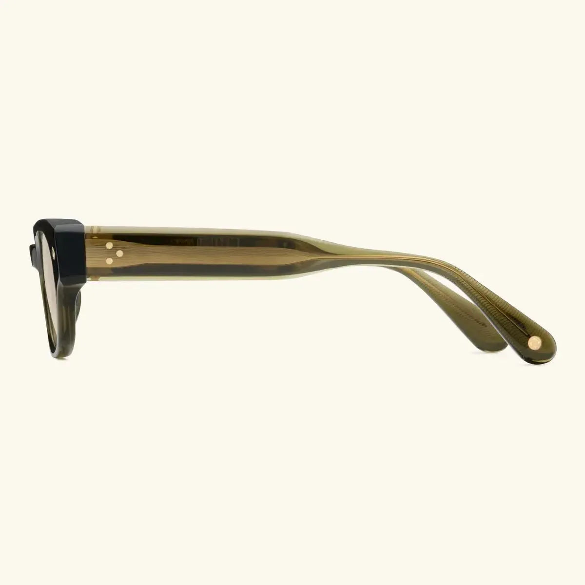 À Tout Jamais - MILITARY GREEN & 18K GOLD/BRONZE-Rectangular Frame Sunglasses-LUNETTERIE GÉNÉRALE- Pointure.AE