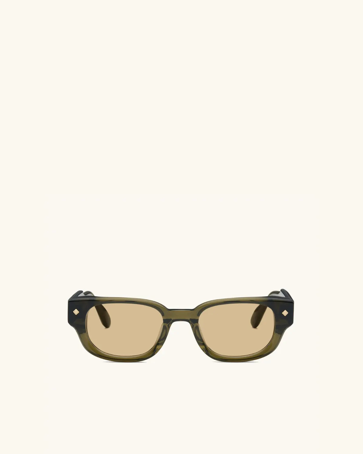 À Tout Jamais - MILITARY GREEN & 18K GOLD/BRONZE-Rectangular Frame Sunglasses-LUNETTERIE GÉNÉRALE- Pointure.AE