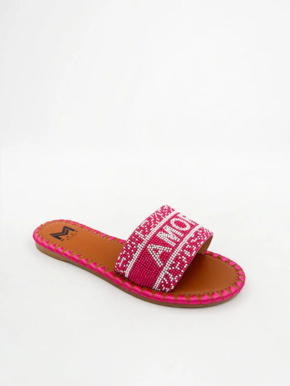 "AMORE" BEADED SLIPPER-Slippers-MAGA MILANO- Pointure.AE